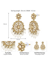 Pearl Crystal Bloom Maangtikka Set - Champagne
