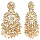 Lotus Grace Beads Dangler Earrings - Champagne