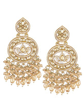 Lotus Grace Beads Dangler Earrings - Champagne