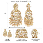Lotus Grace Beads Dangler Earrings - Champagne
