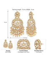 Lotus Grace Beads Dangler Earrings - Champagne