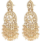 Lotus Grace Beads Dangler Earrings - Champagne