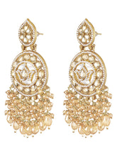 Lotus Grace Beads Dangler Earrings - Champagne