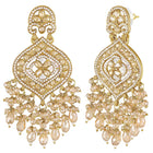 Regal Glow Faux Kundan Beaded Danglers - Champagne