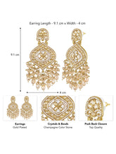 Regal Glow Faux Kundan Beaded Danglers - Champagne