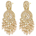 Regal Glow Faux Kundan Beaded Danglers - Champagne