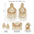 Pearl Cascade Crystals Dangler Earrings - Champagne