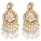 Pearl Cascade Crystals Dangler Earrings - Champagne