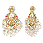 Traditional Pearl Crystals Earrings - Champagne
