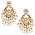 Traditional Pearl Crystals Earrings - Champagne