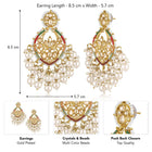 Traditional Pearl Crystals Earrings - Champagne