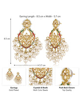 Traditional Pearl Crystals Earrings - Champagne