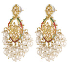 Traditional Pearl Crystals Earrings - Champagne
