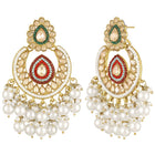 Royal Glow Pearl Dangling Earrings - Champagne