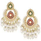 Royal Glow Pearl Dangling Earrings - Champagne