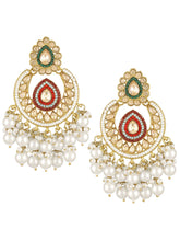 Royal Glow Pearl Dangling Earrings - Champagne