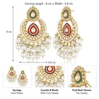 Royal Glow Pearl Dangling Earrings - Champagne