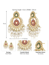 Royal Glow Pearl Dangling Earrings - Champagne