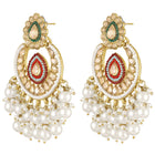 Royal Glow Pearl Dangling Earrings - Champagne