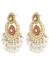 Royal Glow Pearl Dangling Earrings - Champagne