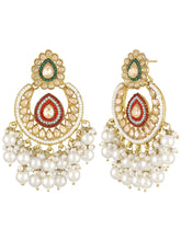 Royal Glow Pearl Dangling Earrings - Champagne