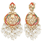 Graceful Heritage Crystal Pearl Earrings - Multi-White