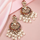 Graceful Heritage Crystal Pearl Earrings - Multi-White