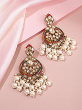 Graceful Heritage Crystal Pearl Earrings - Multi-White