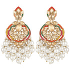 Graceful Heritage Crystal Pearl Earrings - Multi-White