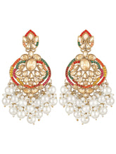 Graceful Heritage Crystal Pearl Earrings - Multi-White
