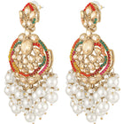 Graceful Heritage Crystal Pearl Earrings - Multi-White