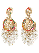 Graceful Heritage Crystal Pearl Earrings - Multi-White