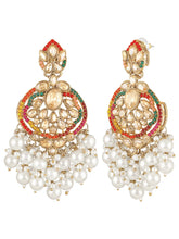 Graceful Heritage Crystal Pearl Earrings - Multi-White