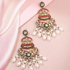 Royal Crown Inspired Pearl Earrings - Multi-White