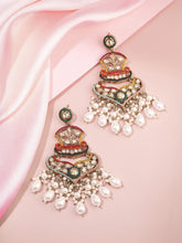 Royal Crown Inspired Pearl Earrings - Multi-White