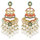 Royal Crown Inspired Pearl Earrings - Multi-White
