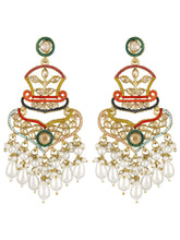 Royal Crown Inspired Pearl Earrings - Multi-White
