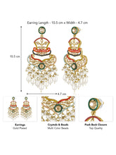 Royal Crown Inspired Pearl Earrings - Multi-White