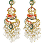Royal Crown Inspired Pearl Earrings - Multi-White