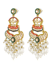 Royal Crown Inspired Pearl Earrings - Multi-White