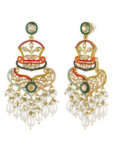 Royal Crown Inspired Pearl Earrings - Multi-White