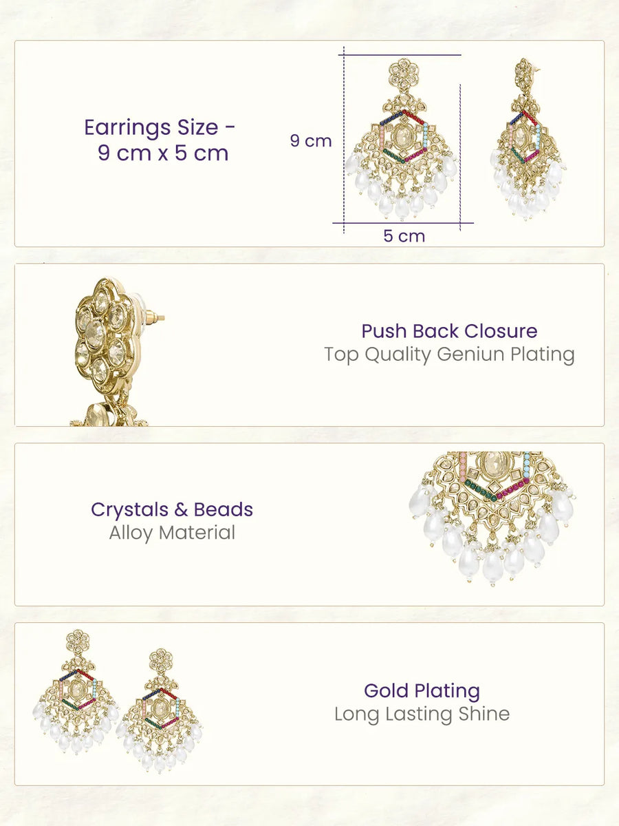 Peora Pearl Cascade Earrings - Multi colour