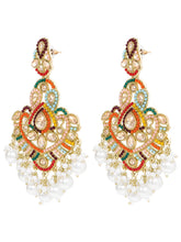 Peora Colorstone Pearl Earrings - Multi colour