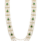 Gold Plated Green Kundan Multi Layer Necklace