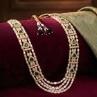 Gold Plated Green Kundan Multi Layer Necklace