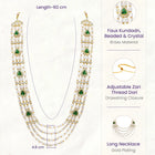 Gold Plated Green Kundan Multi Layer Necklace