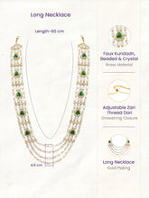 Gold Plated Green Kundan Multi Layer Necklace