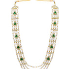 Gold Plated Green Kundan Multi Layer Necklace