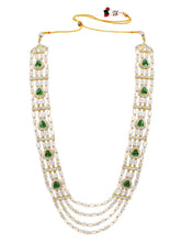 Gold Plated Green Kundan Multi Layer Necklace