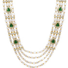 Gold Plated Green Kundan Multi Layer Necklace